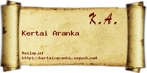 Kertai Aranka névjegykártya